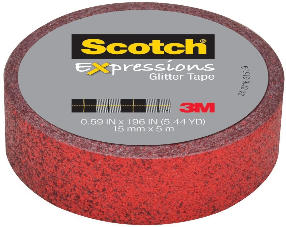 Scotch Expressions Glitter Tape: 0.59 in. x 196 in. (Red)