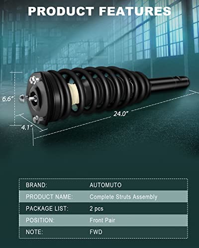 Strut Spring Assembly Front Pair Shock Absorber Fit 2010 2011 2012 Fusion,