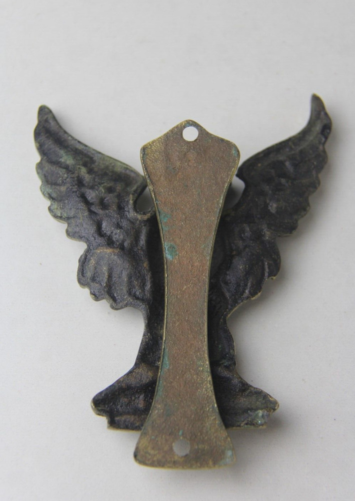 Antique Cast Brass Spread Winged Eagle Door Knocker - Perched Bird