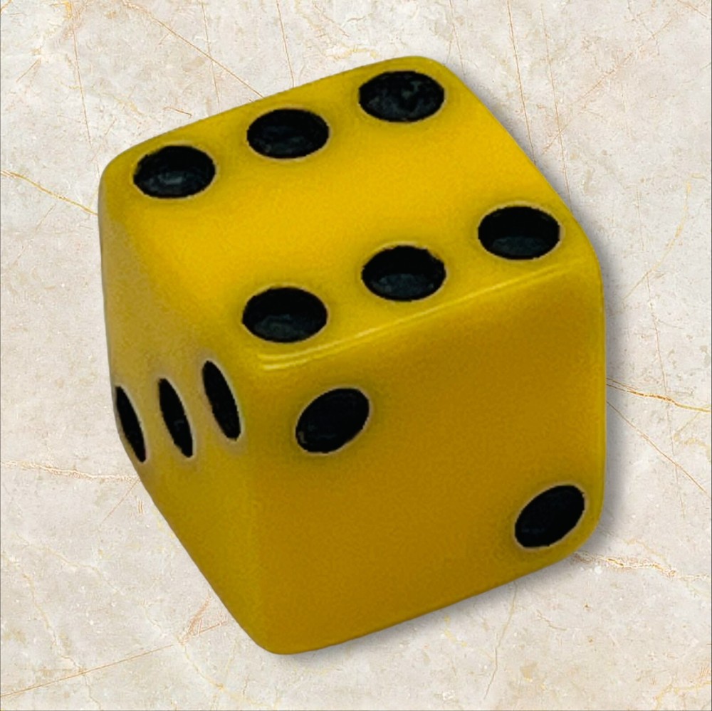 Vintage Butterscotch 6 Sided Bakelite Die Dice Board Game Replacement  - Tested✔