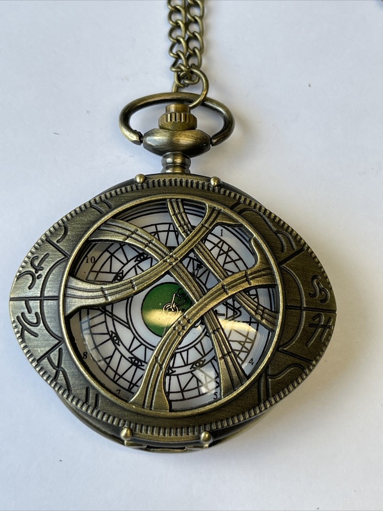 Devil's Eye vintage style pocket watch necklace