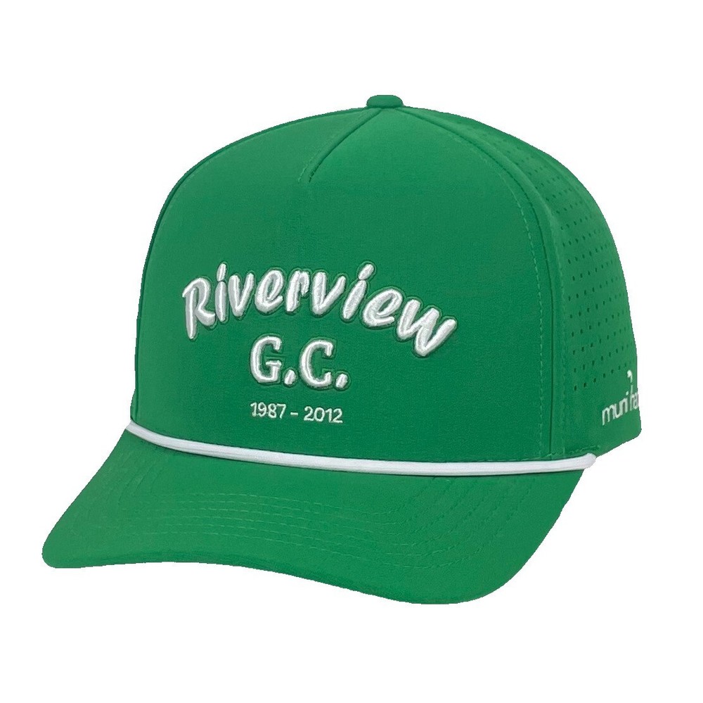 "Riverview G.C."  - Funny Golf Hat -Caddy Green - Adjustable