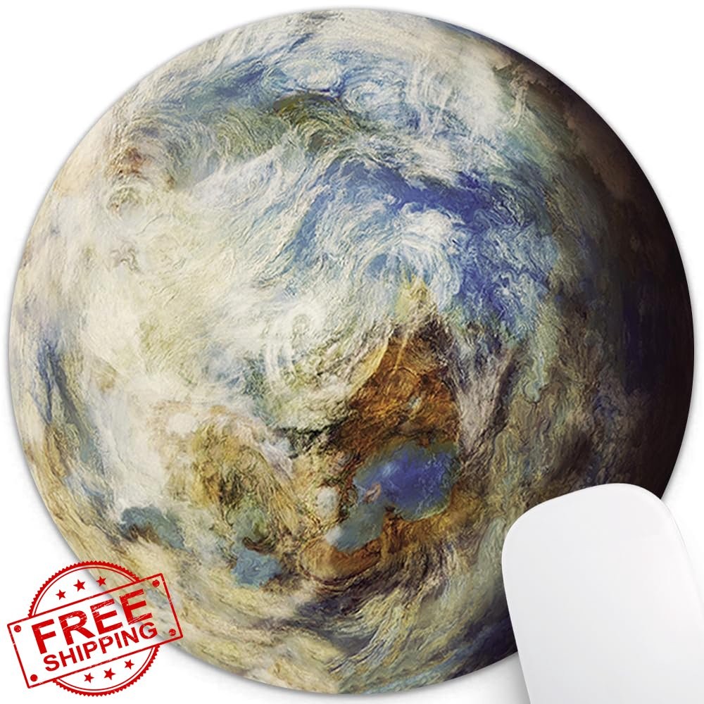 7AN.M Planet Earth 7.9in Round Mouse Pad
