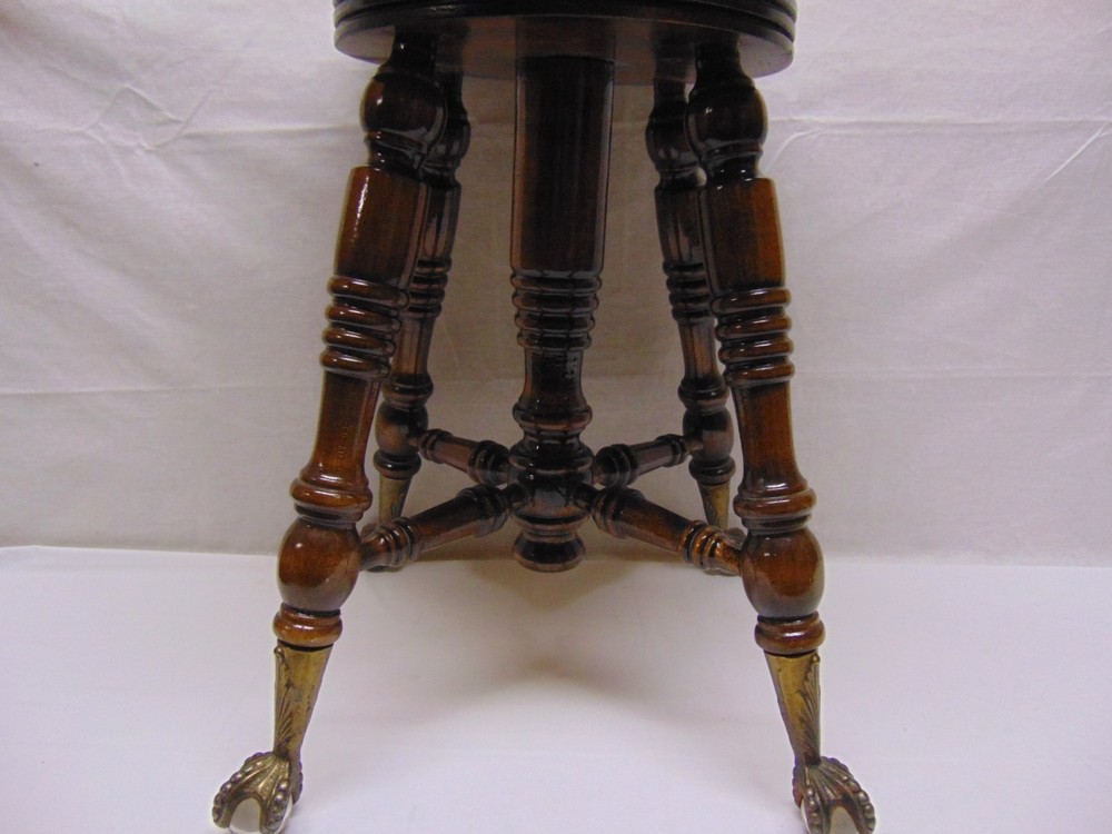 Antique Tonk Piano Stool Ball & Claw