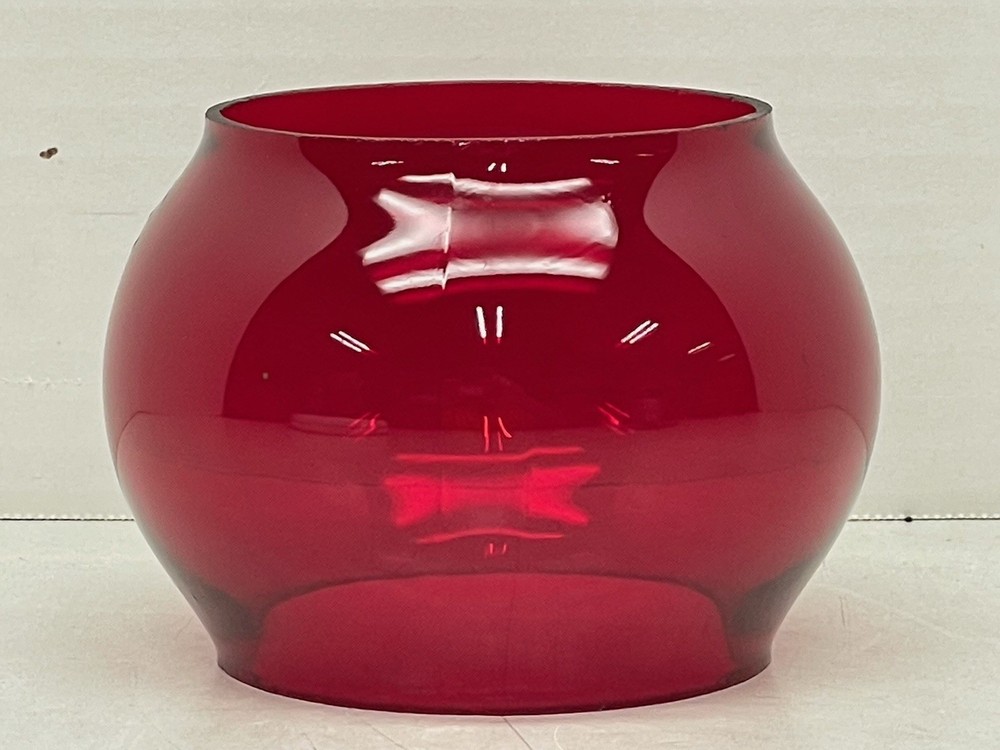 Red Corning Short Globe For Railroad Lantern