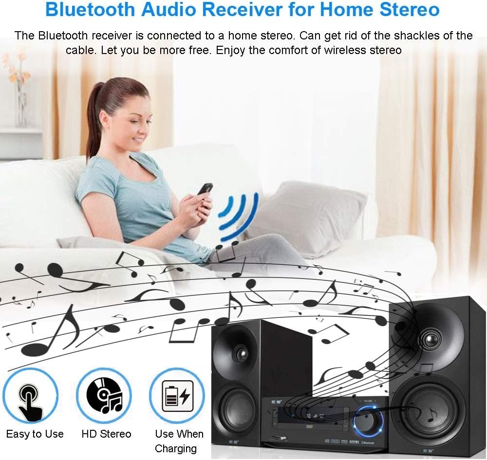 Portable Wireless Bluetooth Audio Receiver - Hands-Free Calls & Dual Pairing