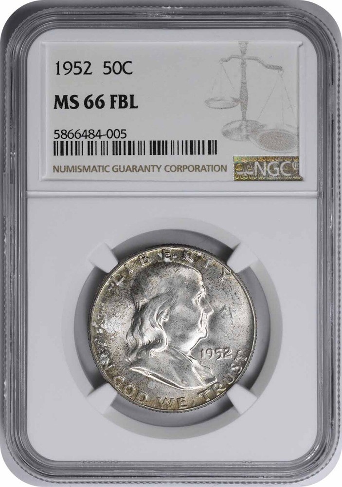 1952 Franklin Silver Half Dollar MS66FBL NGC