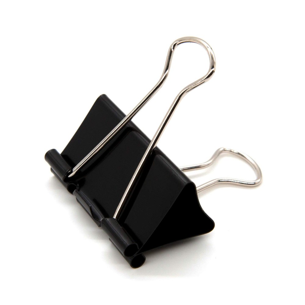 24 Pack Large Binder Clips 1.6 Inch Black