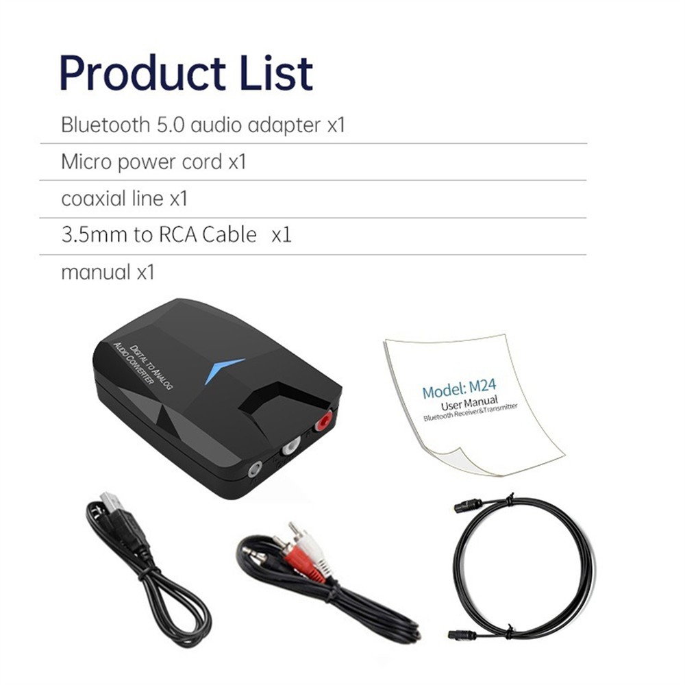 1 Pcs Bluetooth 5.0 Audio Adapter Connector Durable Replacement Acceccories
