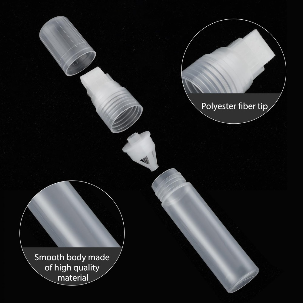 4 Pcs Refillable Paint Pens Empty Graffiti Markers transparent