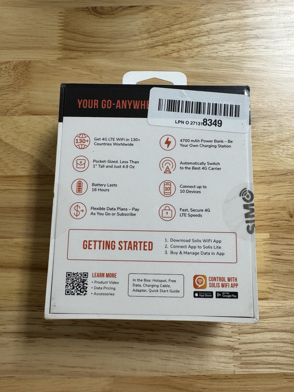 SIMO Solis Lite 4G LTE WiFi Mobile Hotspot - Brand New Factory Sealed