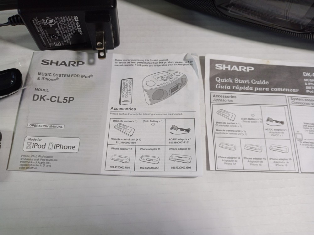 Sharp DK-CL5P Clock Radio Music System with iPod/iPhone Dock - Open Box Tested