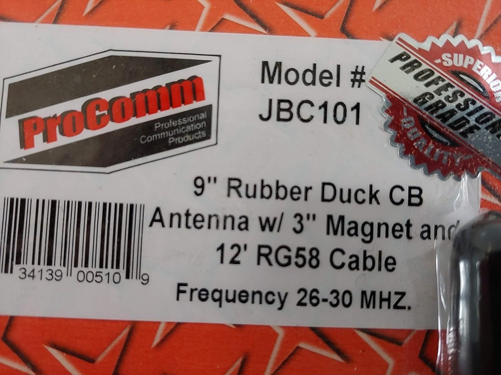 ProComm JBC101 9" Magnet Mount Antenna Black