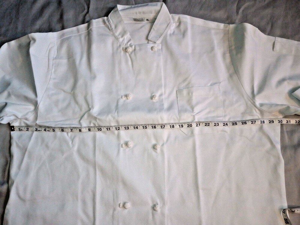 (2) White Long Sleeve Chef Coat Jacket Size XL