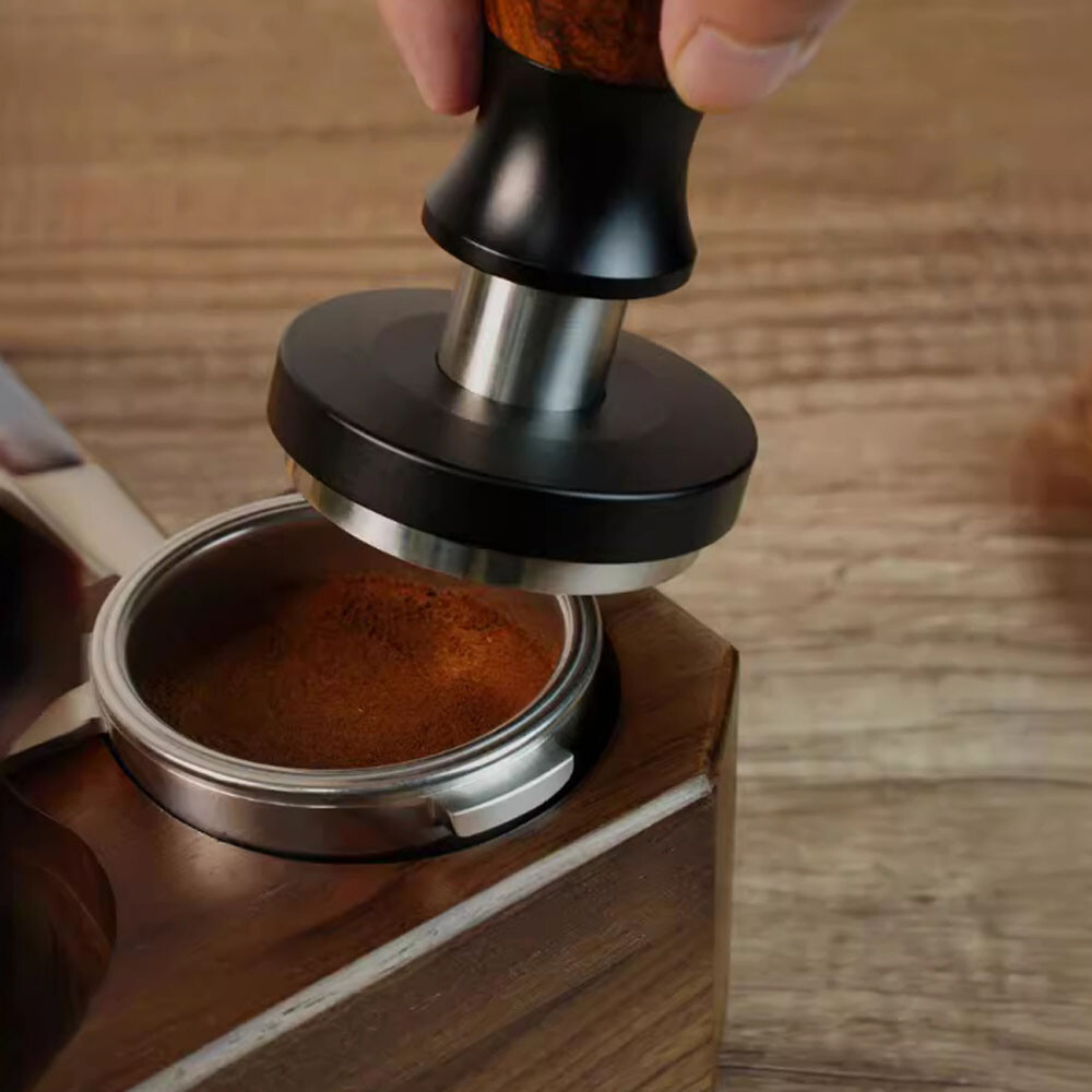 Elastic Coffee Press Double Spring Solid Wood Powder Hammer Elastic Coffee Press