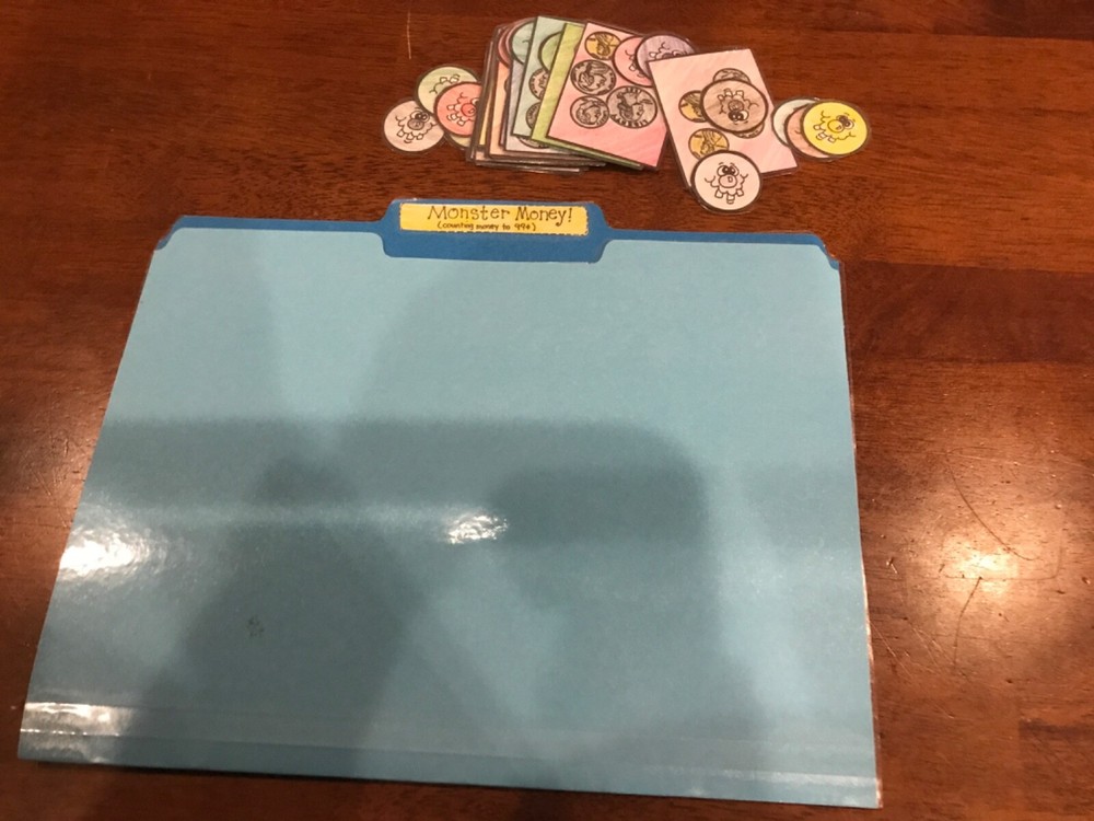 Monster Money!  Counting Change 2nd grade loath file folder game