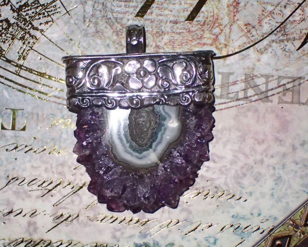 Purple Amethyst Crystal Pendant