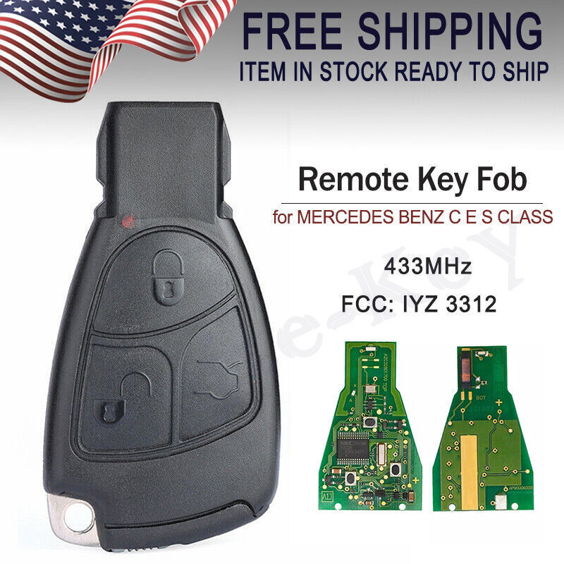 Replacement for MERCEDES BENZ C E S CLASS Smart Remote Key Fob 3button IYZ 3312