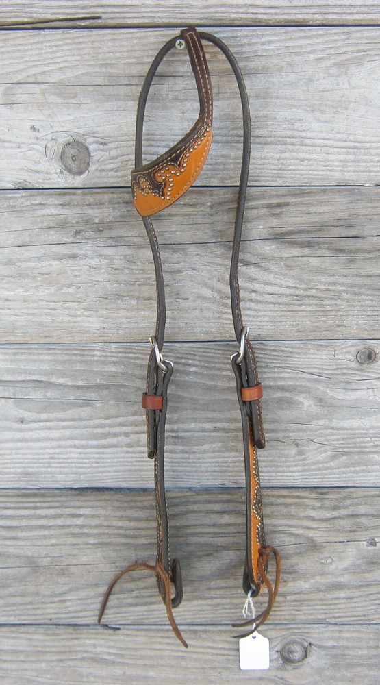 Weaver Leather Two Tone Spot One Ear Headstall 28552