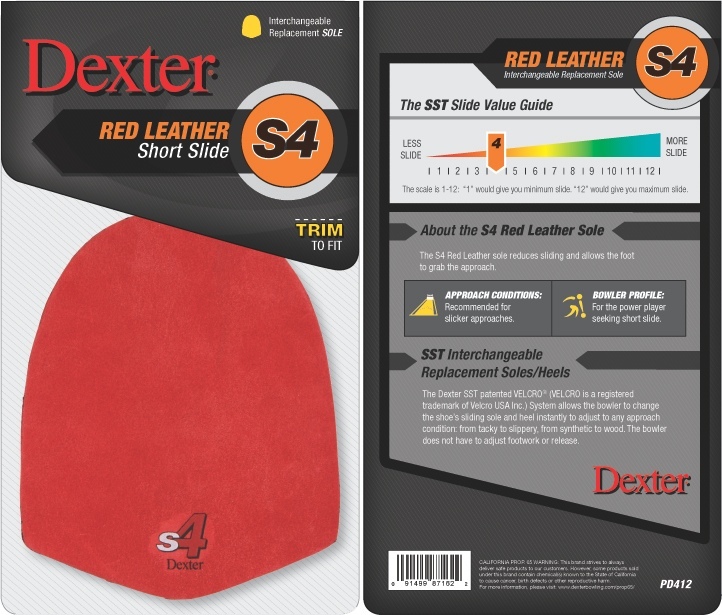 Dexter *NEW* Bowling Shoe Replacement Sole #4 Red Leather