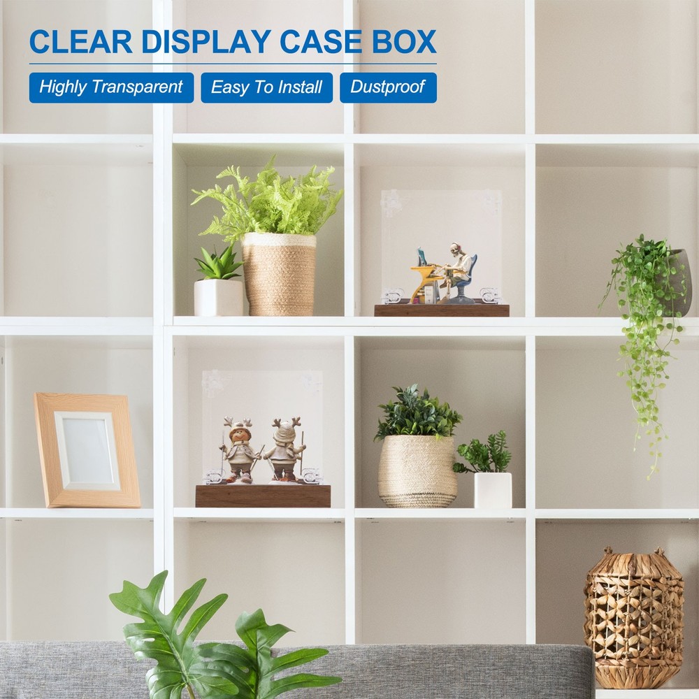 Acrylic Display Case, 6''x6''x8'' Clear Display Box Assemble Dustproof