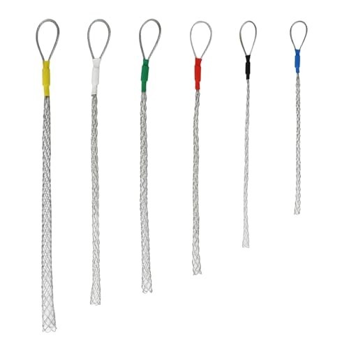 6pcs Cable Pulling Socks Set - Wire Grip Mesh Sleeves for 4-25MM Cables