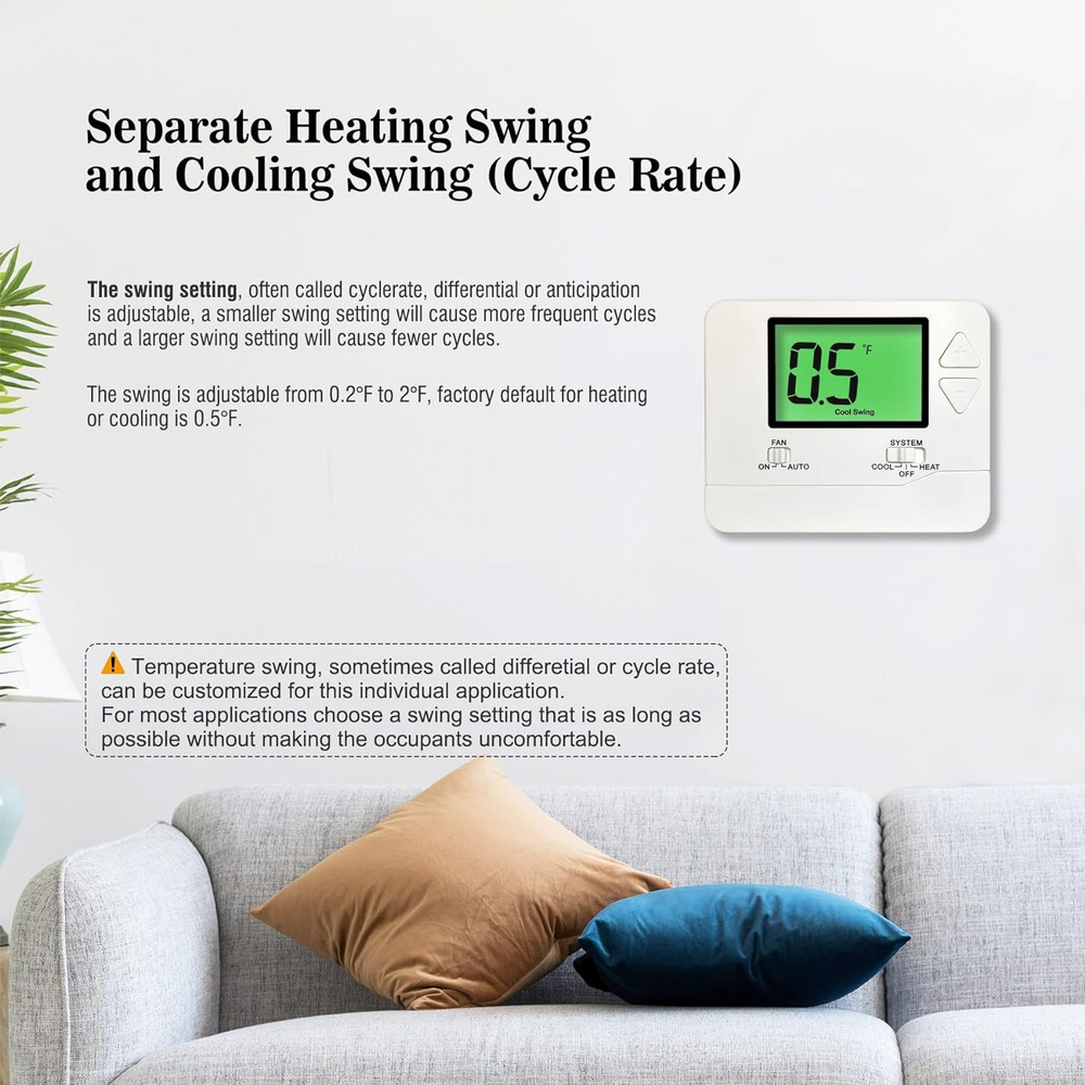 Non-Programmable Thermostats for Home Conventional Single-Stage Systems, up to 1