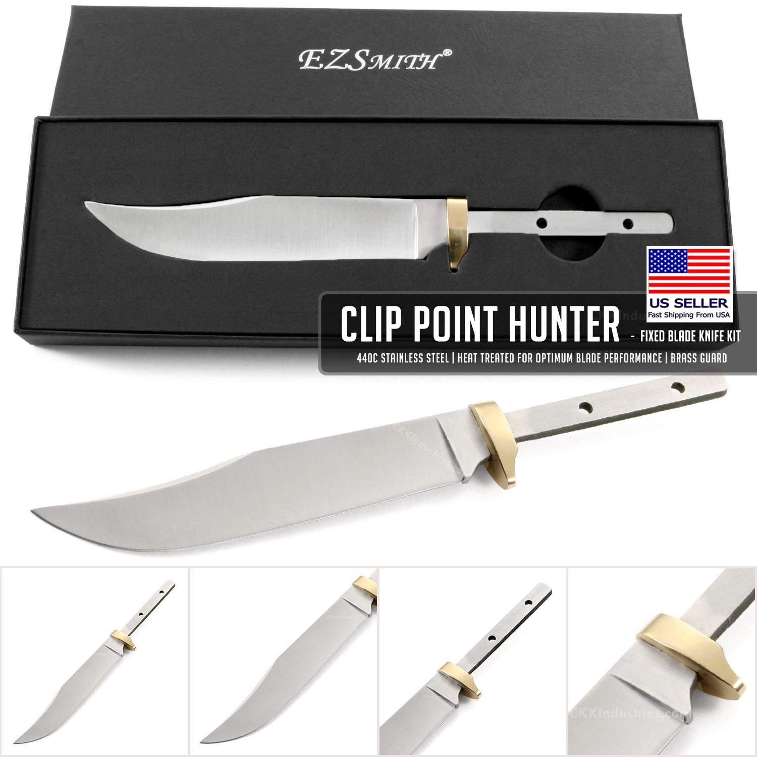 CLIP POINT HUNTER - DIY Knife Making Kit - USA Design