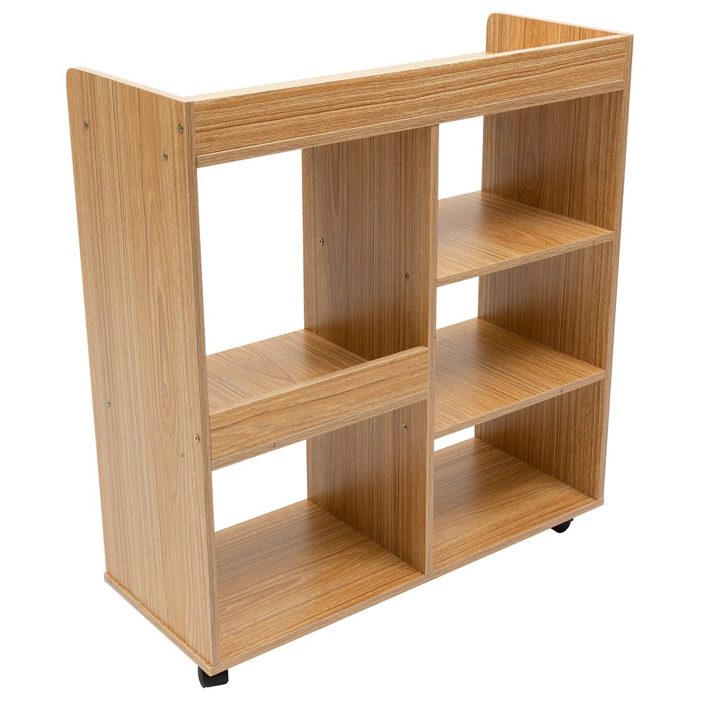 Filing Cabinet, Storage Shelf, Mobile Printer Stand Rubberwood