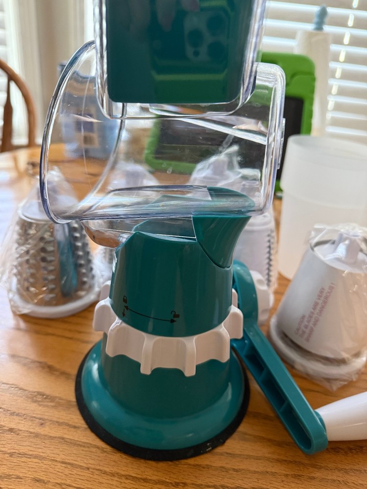 Cheese Grater for Kitchen, Shredder with 5 Interchangeable Blades, Rotary