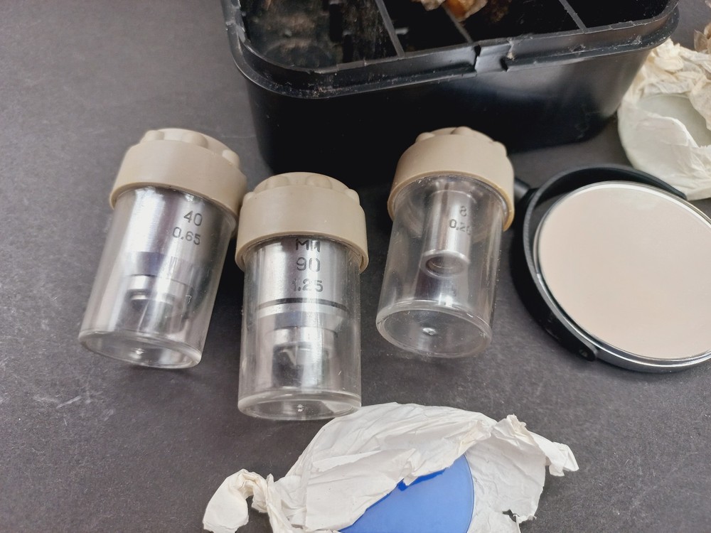 Soviet Vintage Microscope Lens LOMO New!!! Set, USSR Microscope Accessories