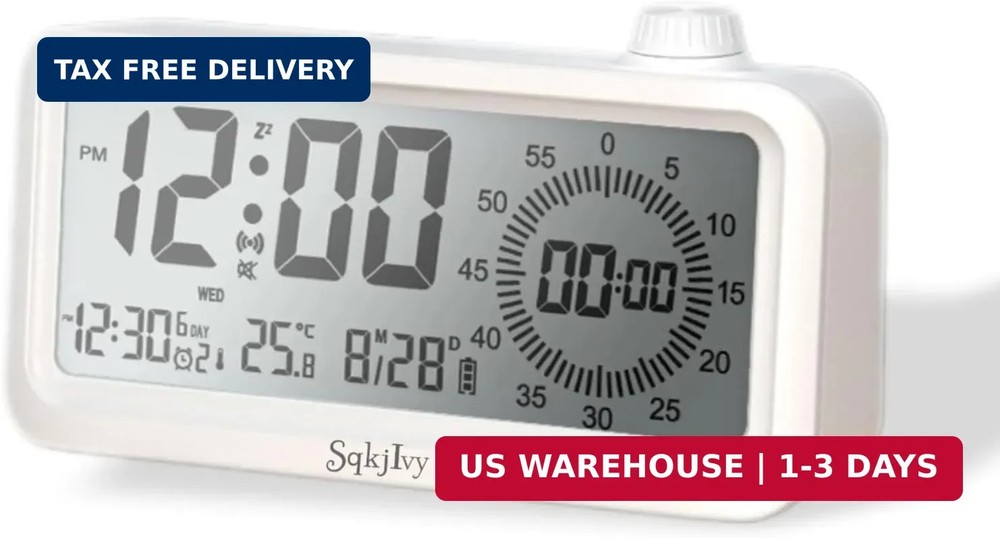 Visual Digital Timer for Kids with LCD Display,3-Level Adjustable Backlight,Temp