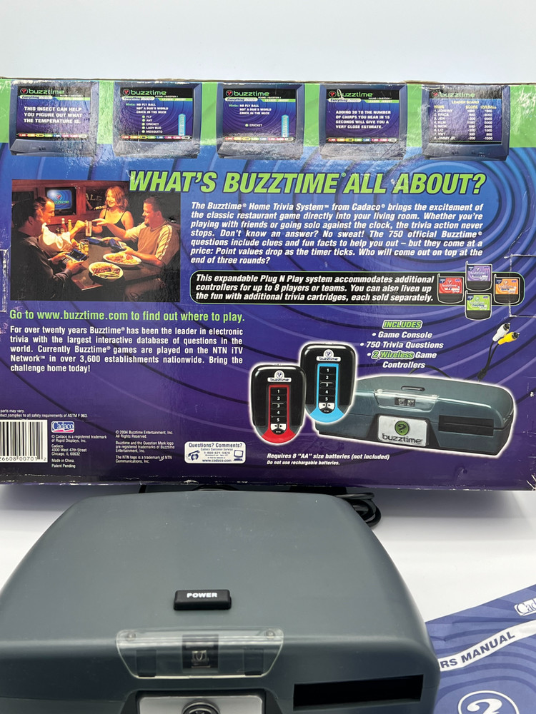 Vintage Buzztime Home Trivia System Plug N Play System Electronic Interactive