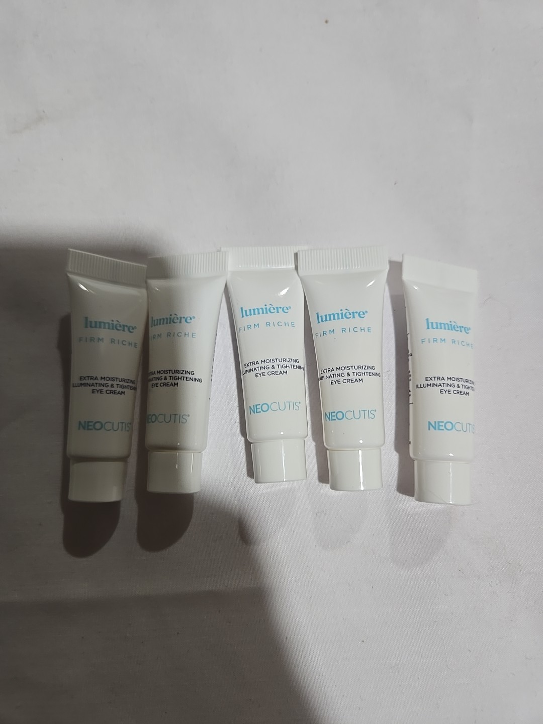 Neocutis Lumiere Firm Riche Illuminating Tightening Eye Cream. TRAVEL PACK OF 5
