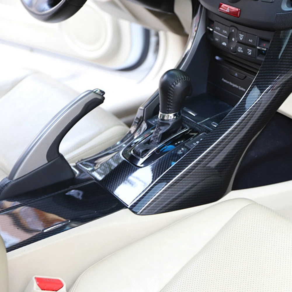 5Pcs Carbon Fiber Central Console Gear Shift Panel Trim For 2009-2014 Acura TSX