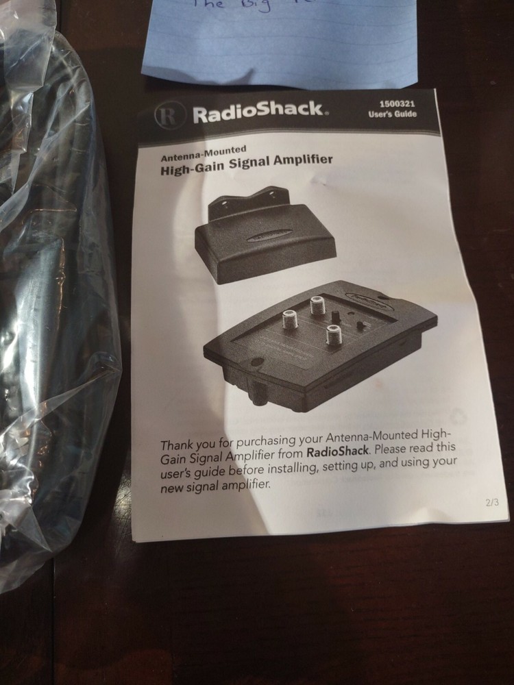 Parts For A RadioShack Indoor Amplifier Missing: Amplifier