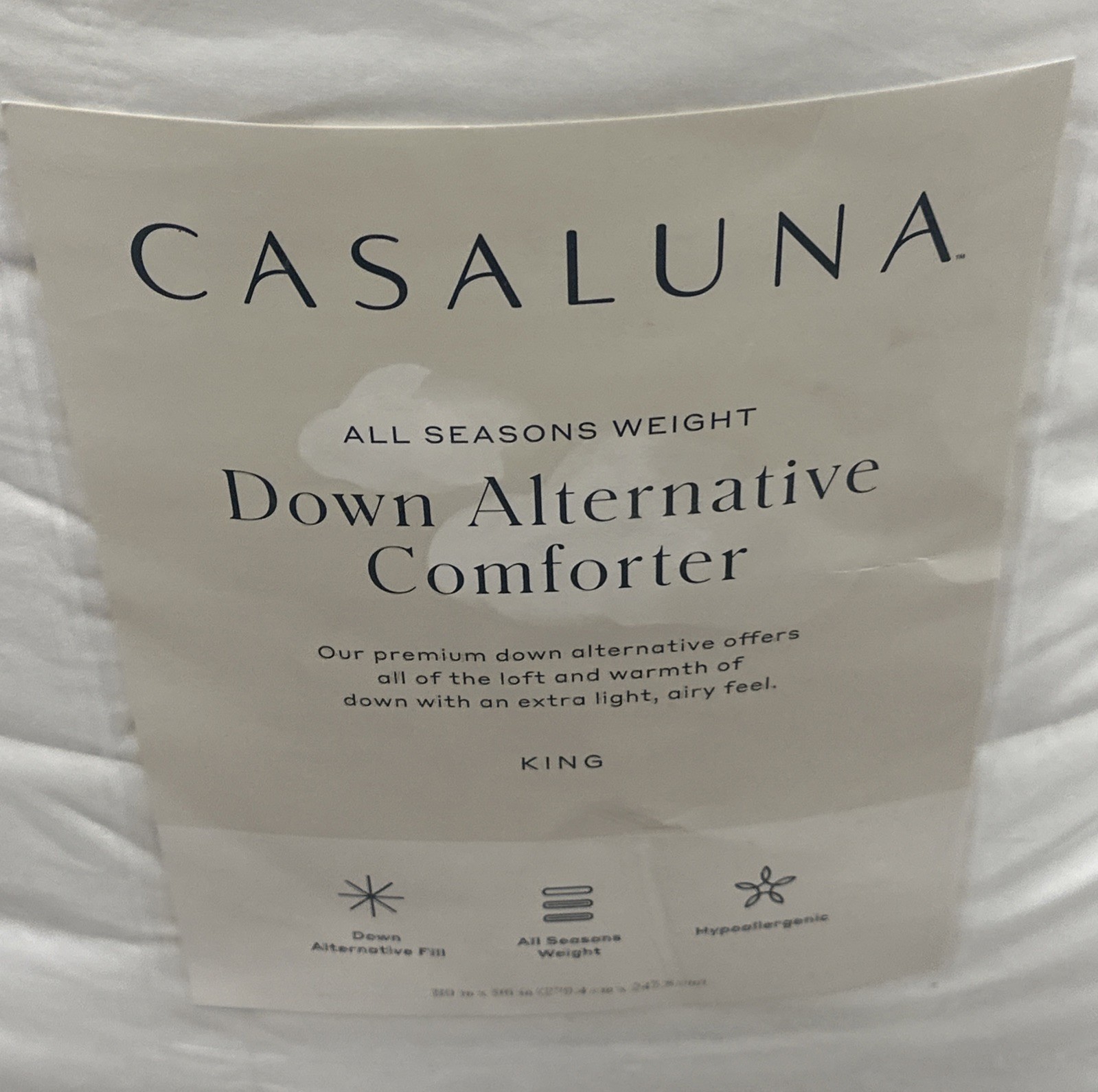 King Mid Weight Premium Down Alternative Hypoallergenic Machine Washable