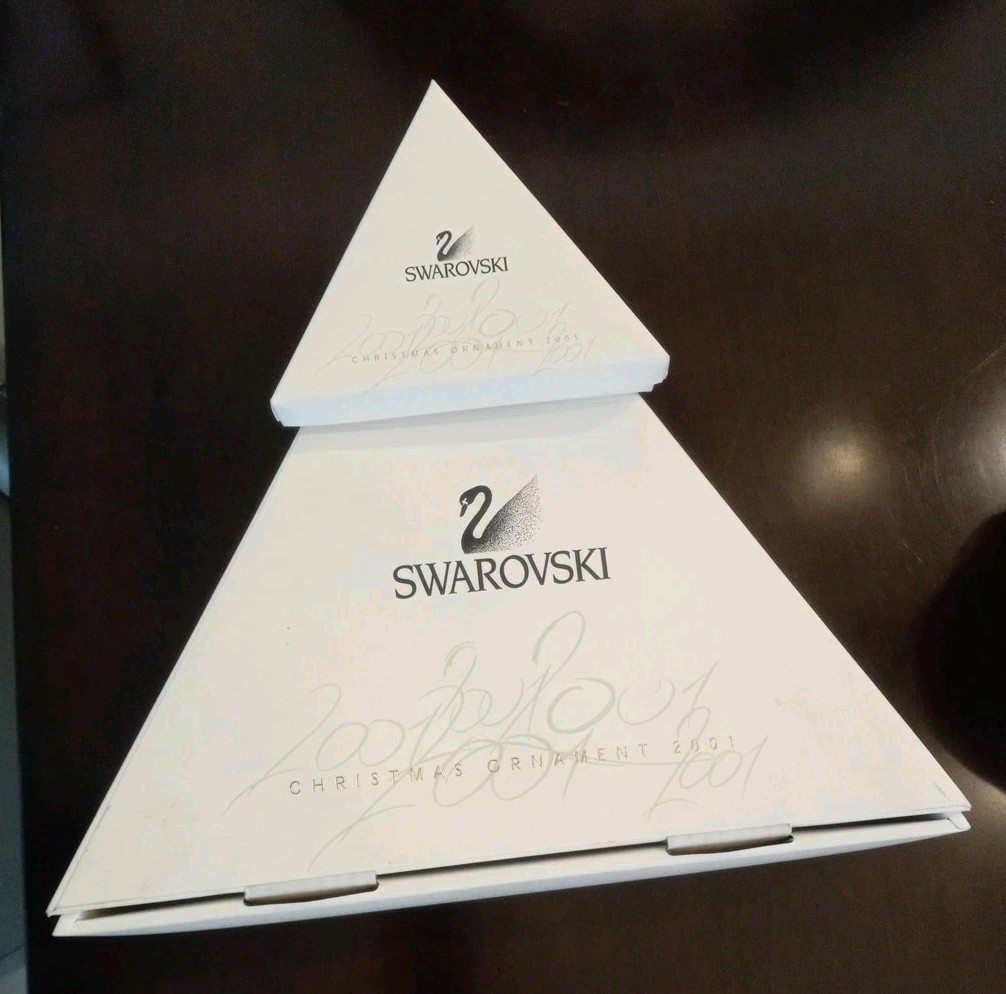 RARE Swarovski 2001 Large Snowflake Christmas Ornament w/ 14.5" Dealership Box