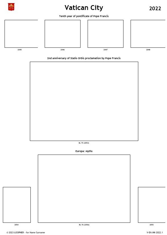 [VE-008] VATICAN CITY Digital Stamp Album [1929-2022, 246 pages] with Info-Pages