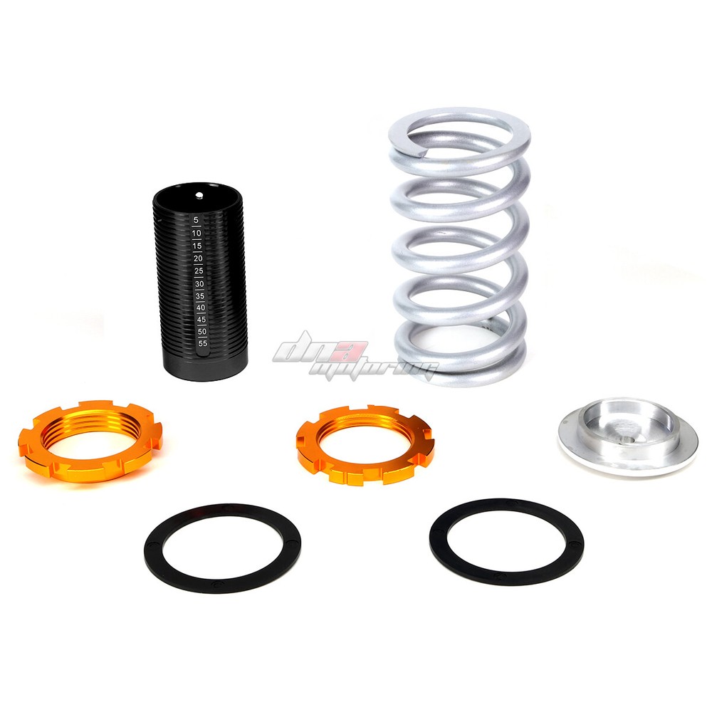 SILVER ADJUSTABLE 1-4" BLACK SCALE SUSPENSION COILOVER SPRING FOR 88-00 EG EK DC