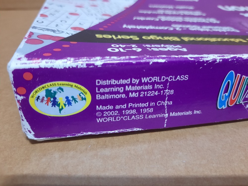QUIZMO Addition & Subtraction Educational Bingo Game Flash Cards Learning Used