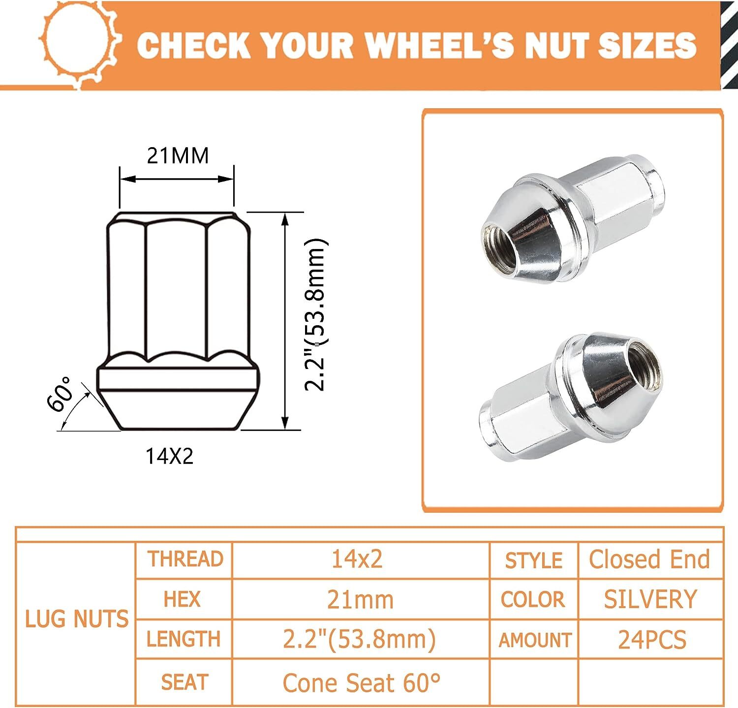 24 FORD OEM FACTORY CHROME 14X2 LUG NUTS FOR 2003-2014 F150 EXPEDITION NAVIGATOR