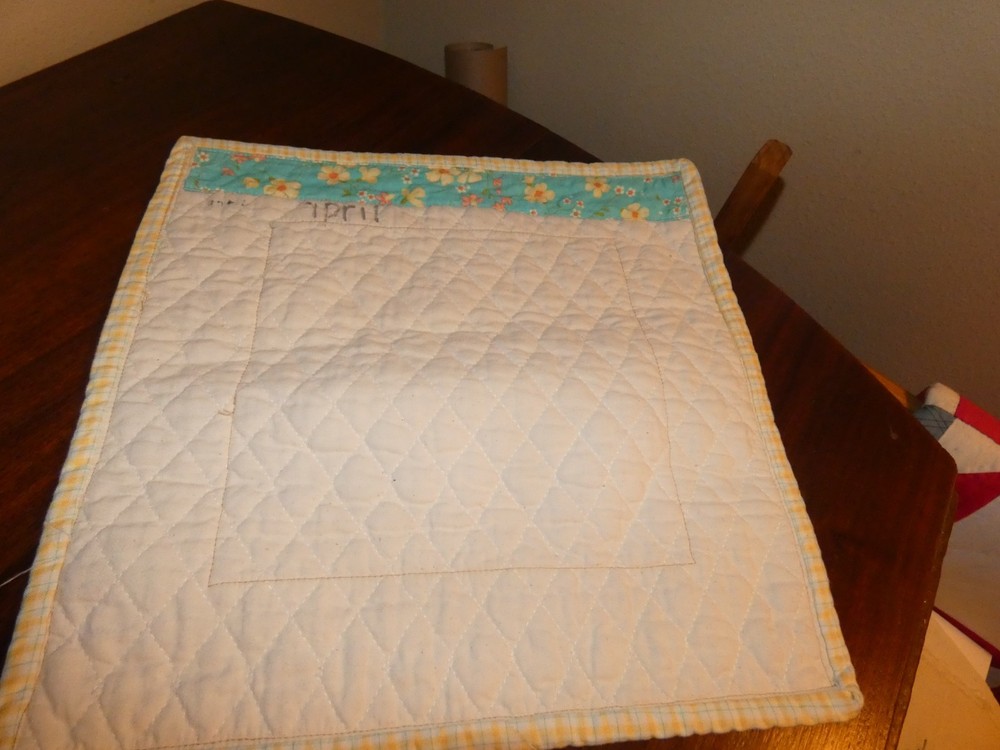 Bunny Applique Handmade Small Quilt Panel