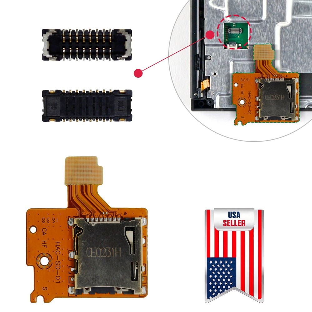 Memorry SD TF Card  Reader & Connector Socket FPC For Nintendo Switch NS Console