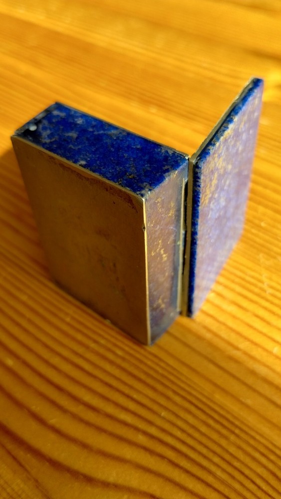 Lapis Lazuli & Solid Silver Snuffbox / Tobacco Box / Pill Box