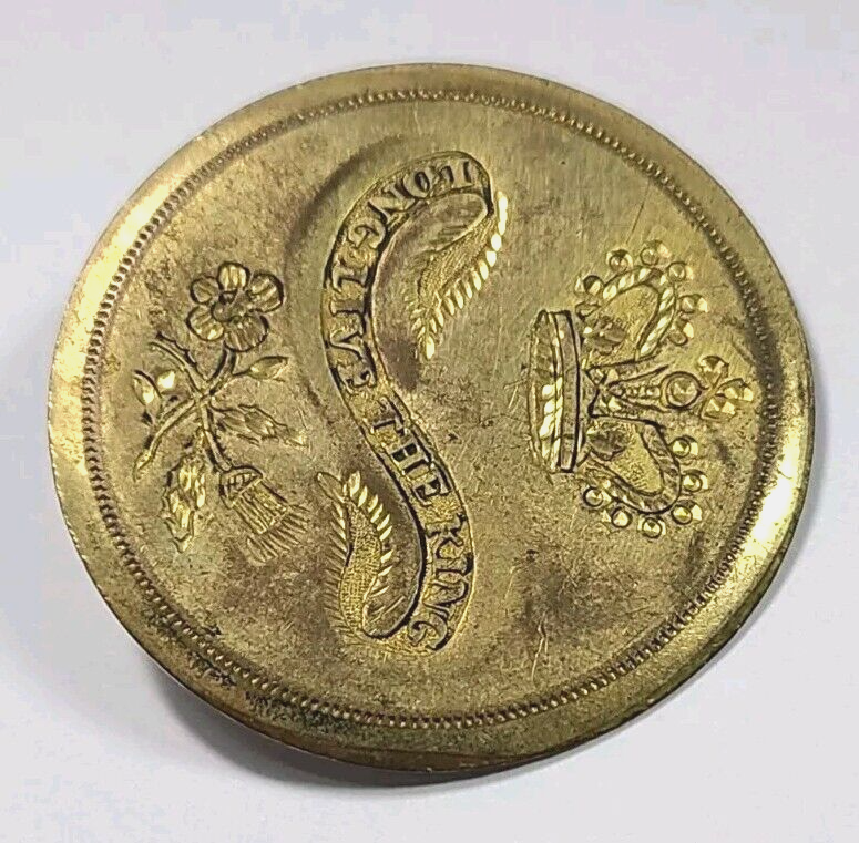 1789 Washington "Long Live The King" George III Button 36mm Rare