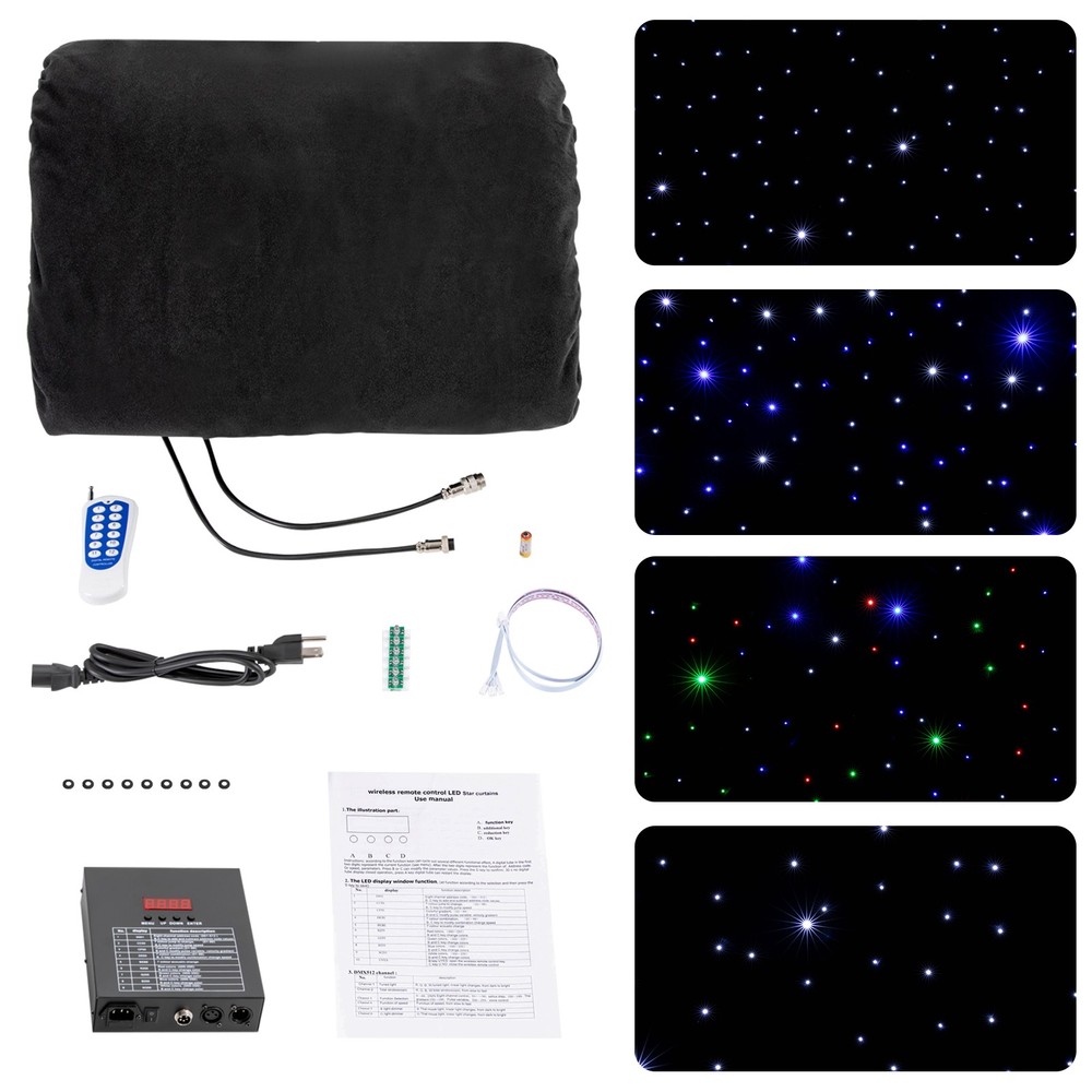 3*6M LED Stage Star Backdrop Multicolour LED Stage Curtain Remote-controlled