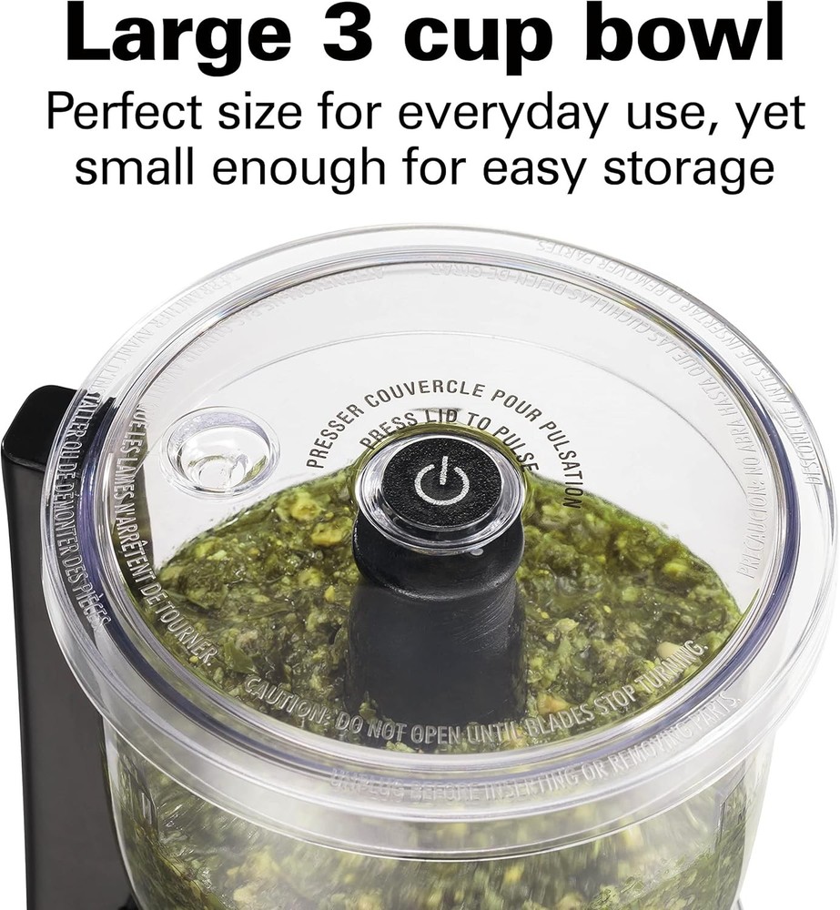 Electric Vegetable Chopper Mini Food Processor 3 Cup 350W Black
