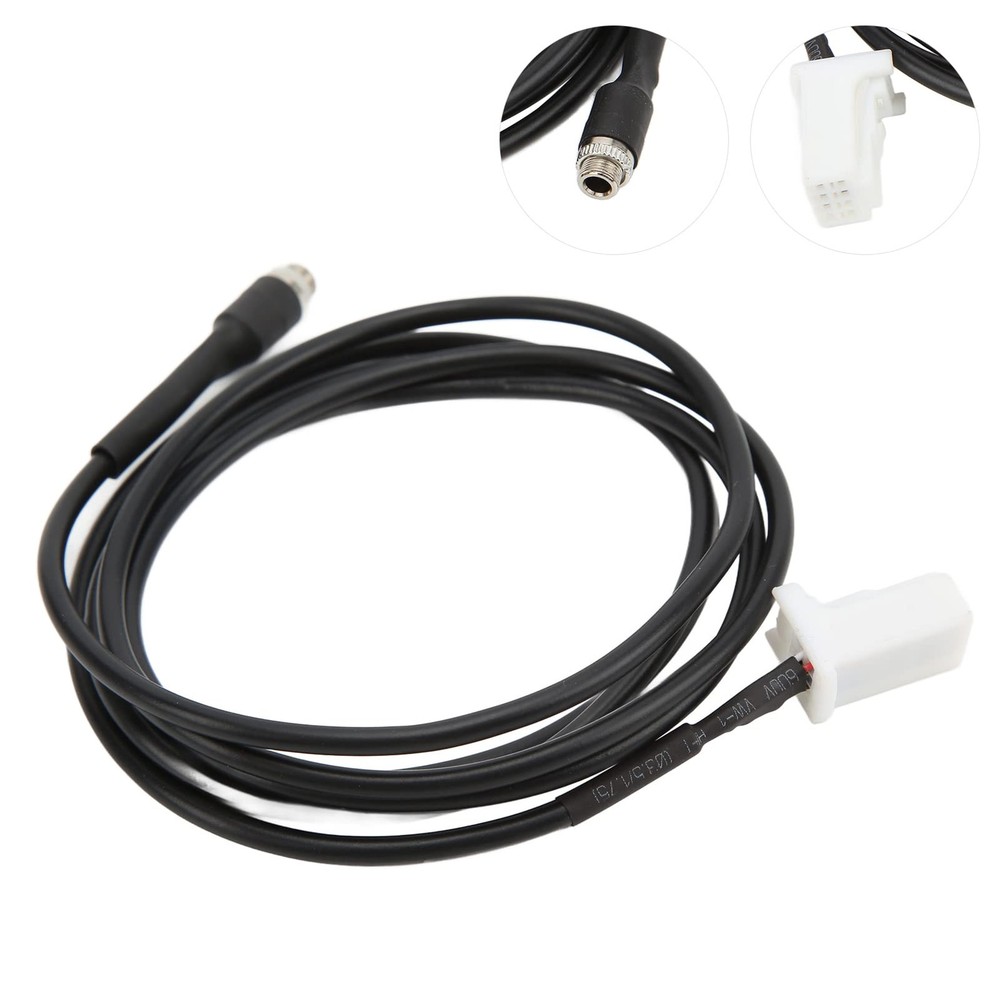 Aux Cable Adapter CD Changer Connector 3.5mm Jack Replacement for Black