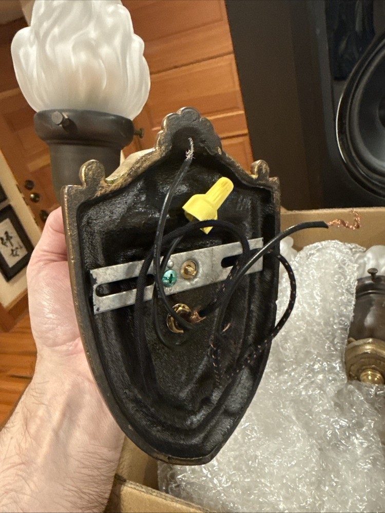 Art Deco Style Flame Sconces (quantity 3)